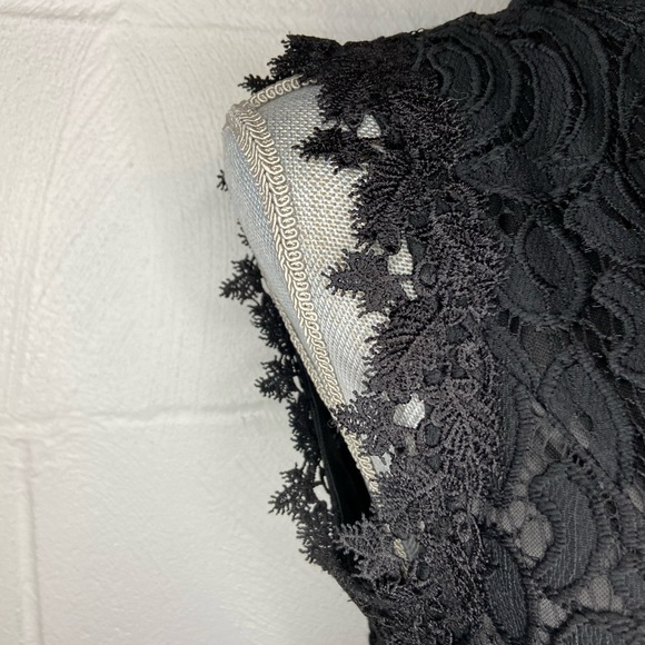 Alya Black Cocktail Dress Lace Overlay Size M - Picture 6 of 9